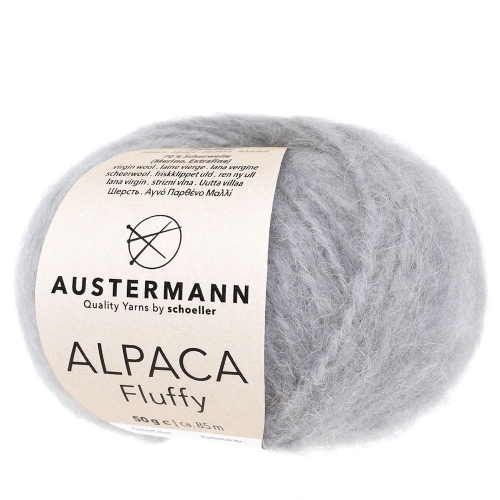 Alpaca Fluffy von Austermann 50g-Knäuel Farbe 08 silber