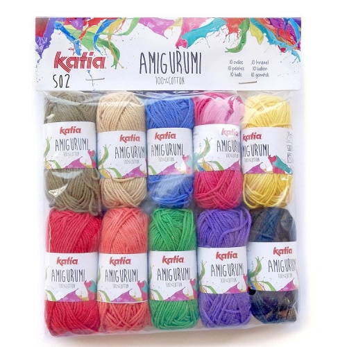 Amigurumi Baumwoll-Farbsortiment S02 von Katia 10 x 10g-Knäuel