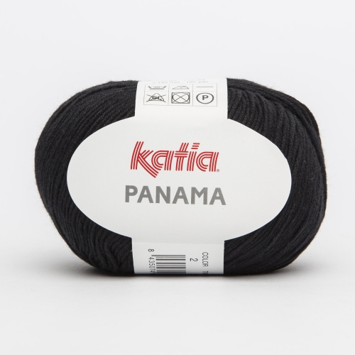PANAMA Baumwollgarn von Katia 50g-Knäuel Fb. 2 schwarz