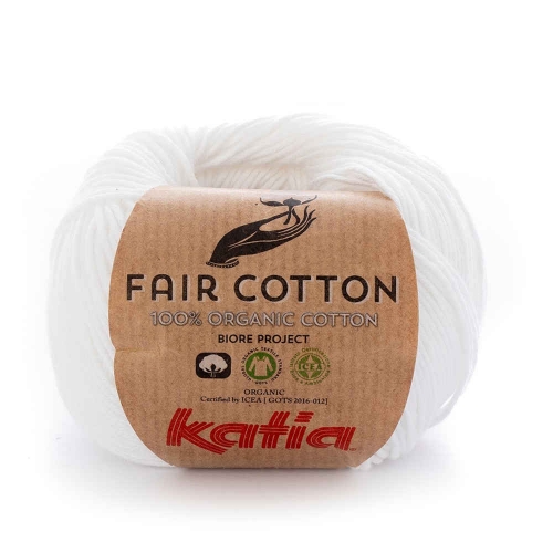 Fair Cotton von Katia 50g-Knäuel Fb. 1 weiß