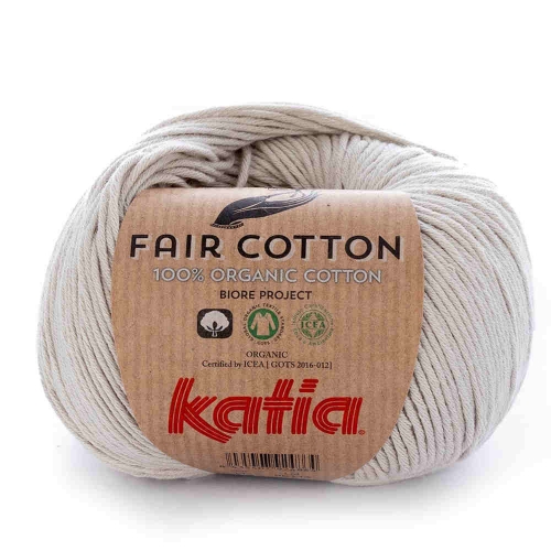 Fair Cotton von Katia 50g-Knäuel Fb. 11 perlhellgrau