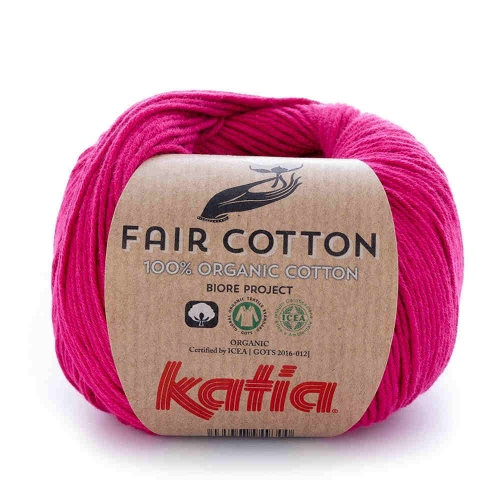 Fair Cotton 100% Bio-Baumwolle von Katia Farbe 32 himbeerrot