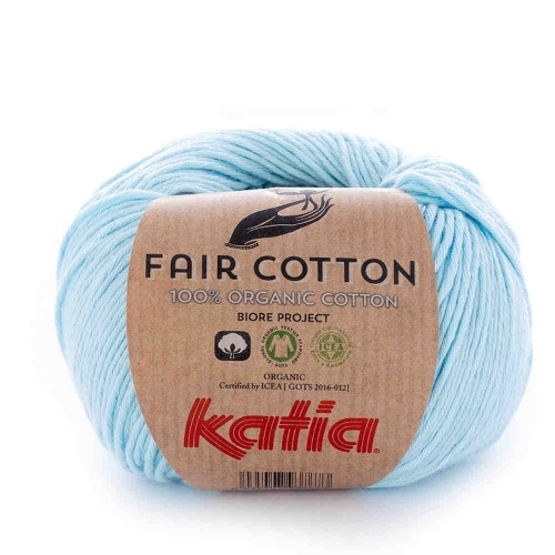 Fair Cotton von Katia 50g-Knäuel Fb. 8 hellhimmelblau