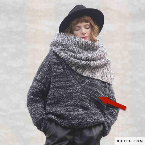 Pullover aus Alma von Katia Concept Farbe 308 schwarz-grau