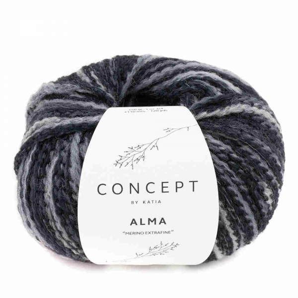 Wolle Alma von Katia Concept Farbe 308 schwarz-grau