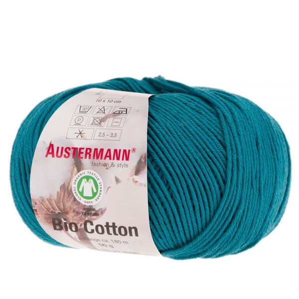 Bio Cotton Baumwollgarn von Austermann Farbe 24 petrol